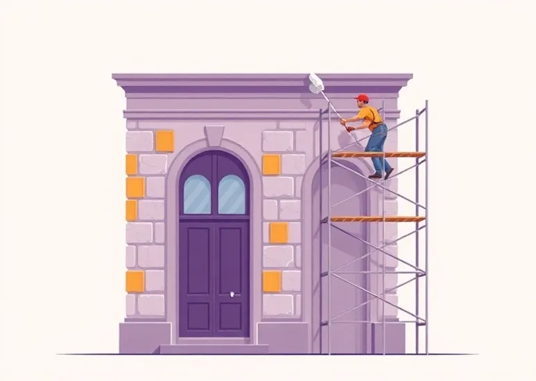 Ravalement de façade en pierre, nettoyage et application d'enduit